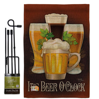 Boissons happy hour et boissons, impressions de polyester de 2 côtés 19 x 13 po ensemble de drapeau