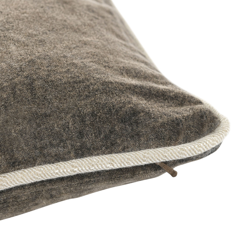 Harriet Cotton Throw Pillow, Square 18", Brown