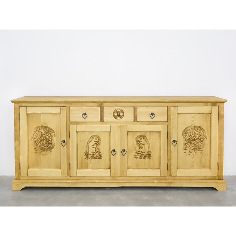 Orndorff Solid Wood 200cm W 3 - Drawer Chest of Drawers