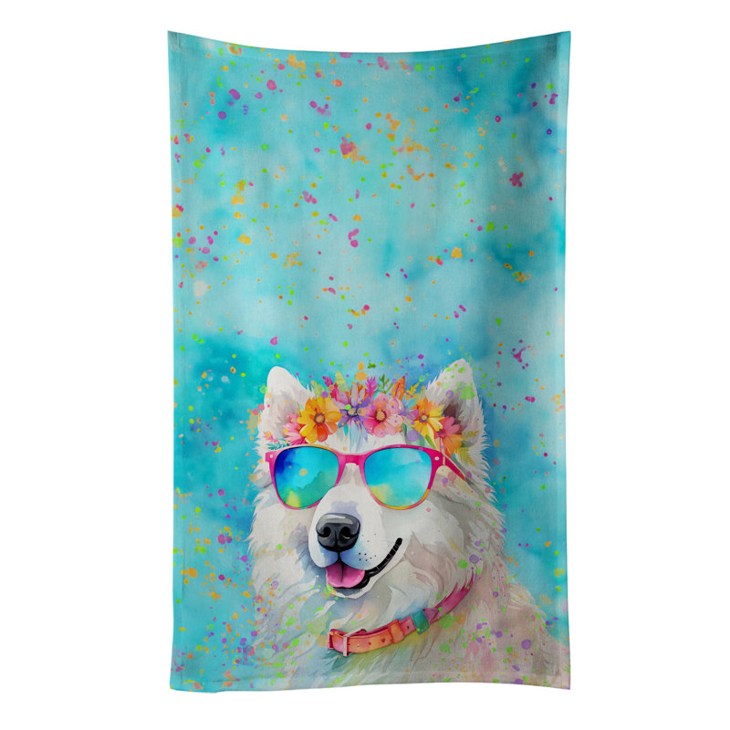 Samoyed Hippie Dawg Kitchen Towel
