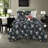 Hypoallergenic Microfiber Bedding Sets, Navy Multi Mushroom Design, Twin/twin Xl