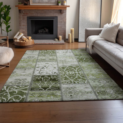 Tapis vert Cerrito AMF566 lavable à la machine de qualité supérieure