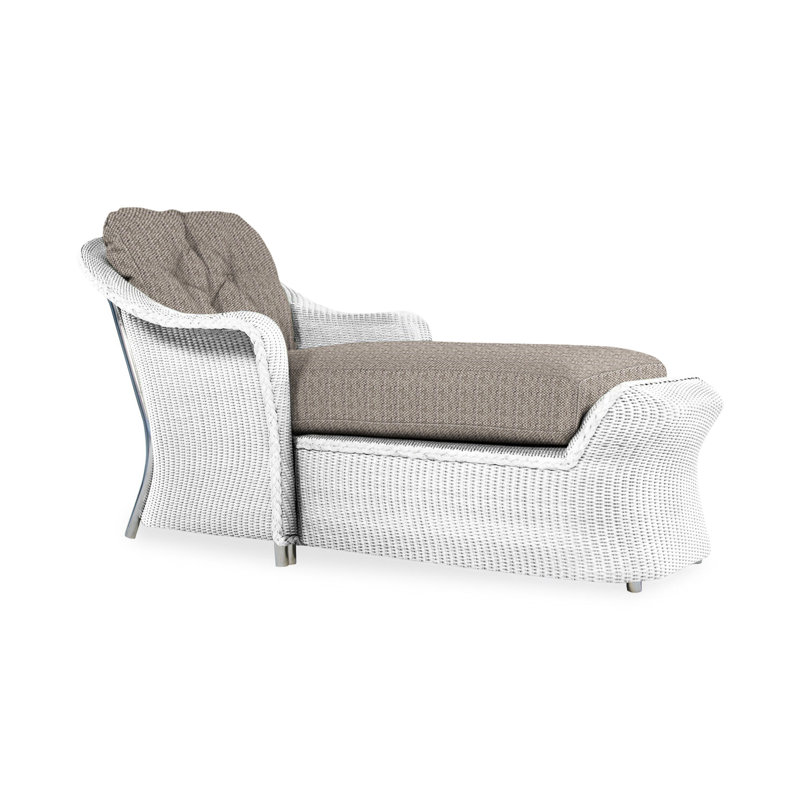 Reflections Outdoor Chaise Lounge, White, Beach Navy