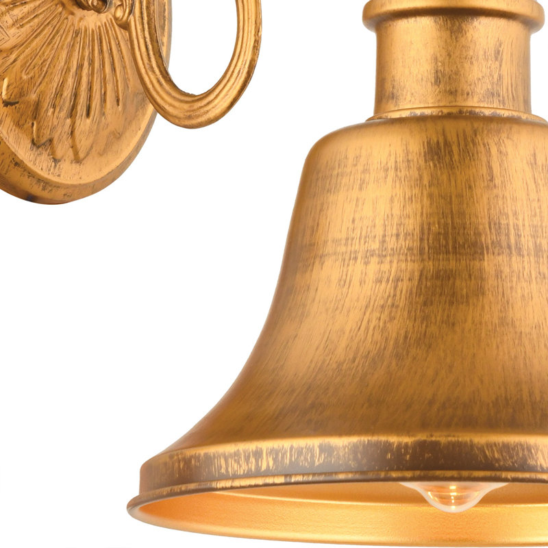 Vintage Gold Adjustable Wall Lamp, Metal Body, 8.1 x 11.8 inches | E27 Socket, Max 40W (Bulb Not Included) | Stylish Home Decor, IP20 Rated, Perfect for Living Room & Bedroom Lighting