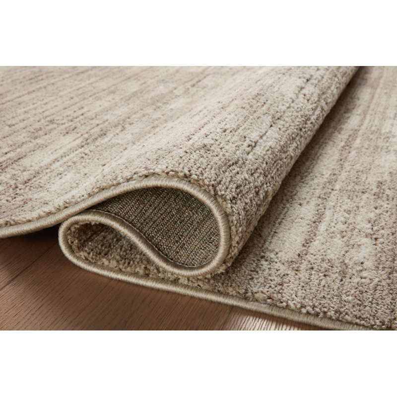 Darby Pebble and Sand Geometric Synthetic Runner Rug