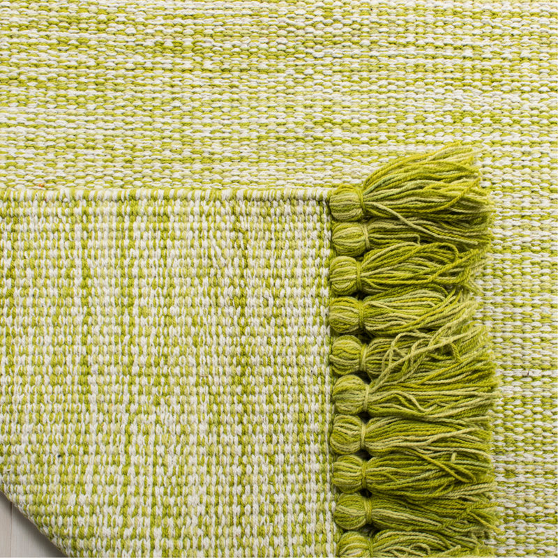 Tapis de couleur unie en coton tissé à la main Milia, Tapis de couloir 2 pi 3 po x 7 pi