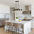 5-Light Kitchen Pendant Light, Two-Tier Wood Chandelier