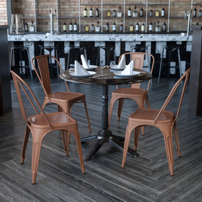 Commercial Grade Metal Indoor-Outdoor Stackable Chair