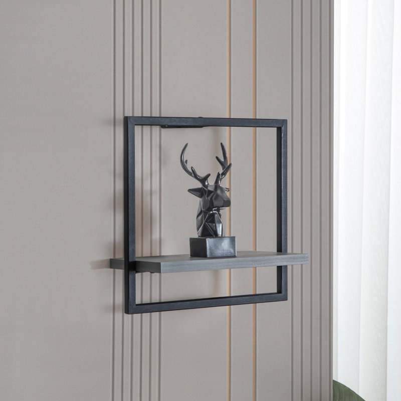 Locelso Floating Shelf, Black/Grey
