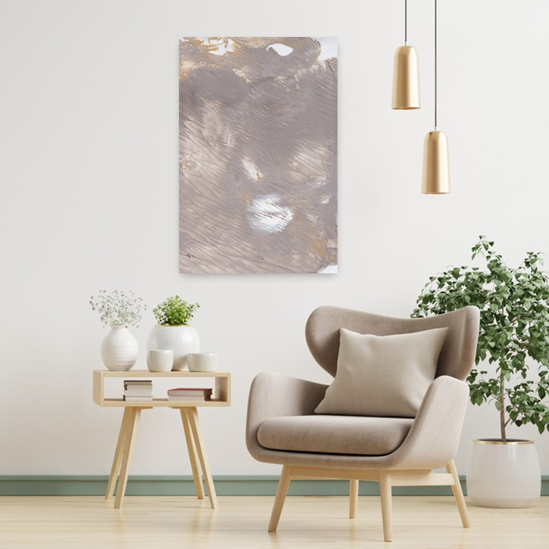 Art mural moderne abstrait Mute Earth Flow, 36" H x 24" W