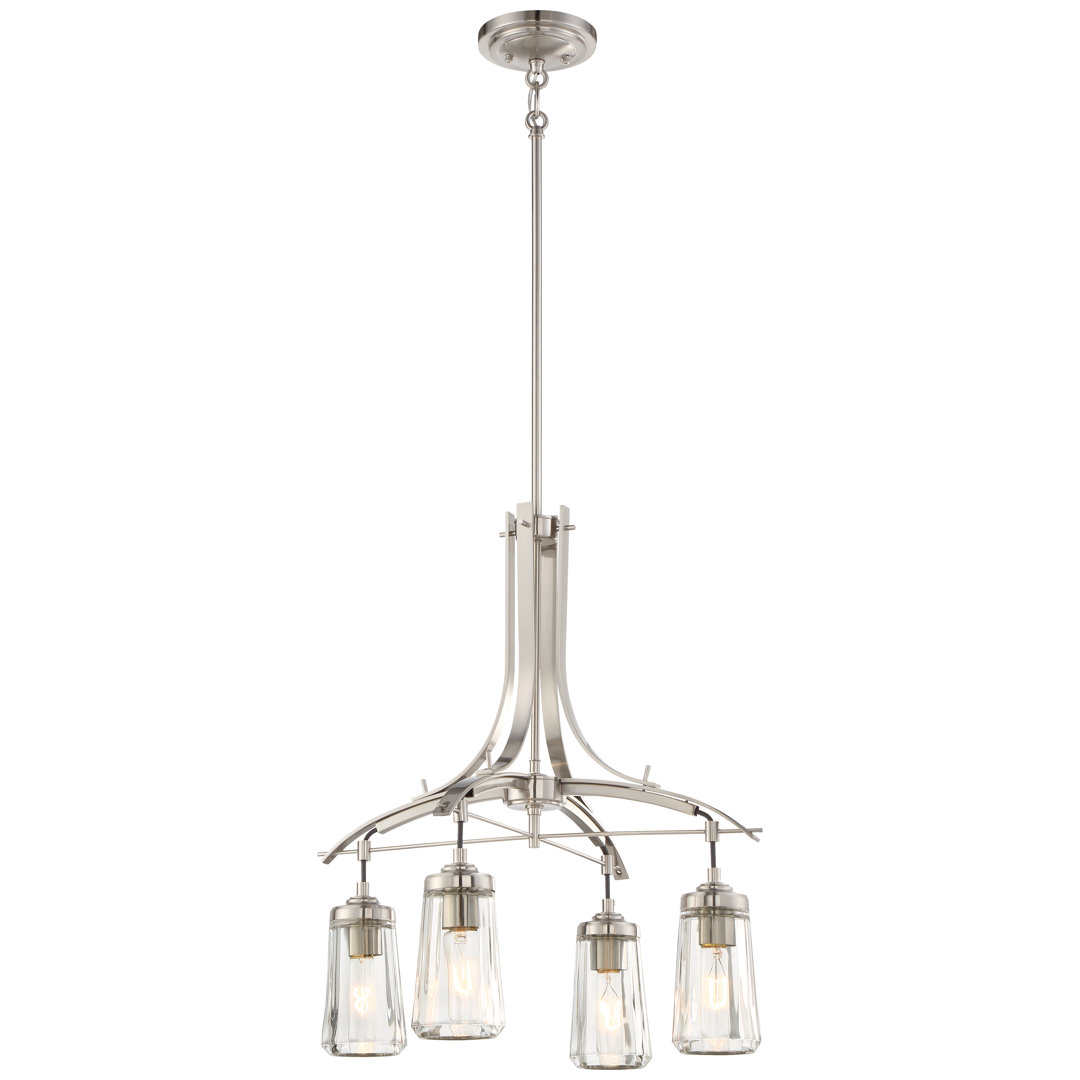 Brayden Studio Omeara Brushed Nickel With Clear Chandelier Brayden Studio®