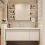 Meuble-lavabo mural 43,31 po crème avec miroir-705977681