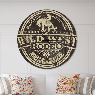 Wild West Rodeo - Horloge murale moderne