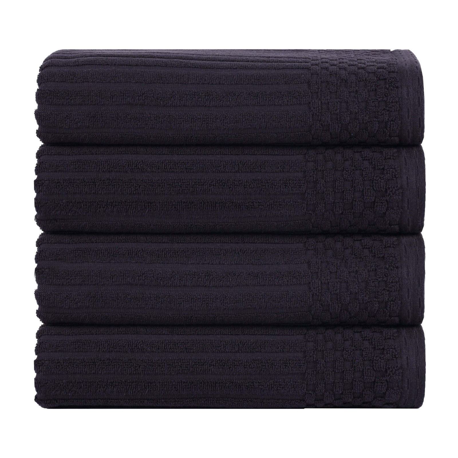Kaeleah 4-Piece Cotton Towel Set, Black
