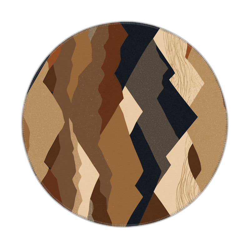 Ember Tracks Indoor And Outdoor Area Rug, Round 5'