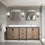 Ensemble de meuble-lavabo double avec plateau en marbre de culture et robinet