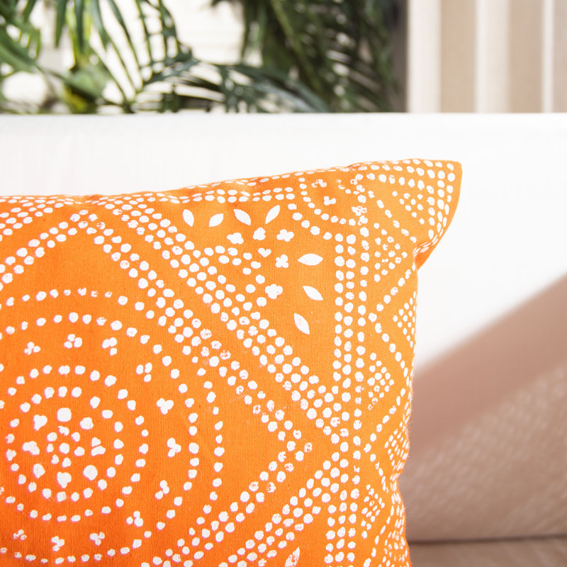 Rectangular Pillow Cover & Insert, Orange/White