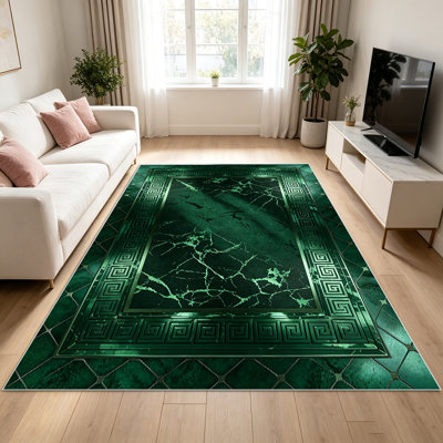Tapis à motif de marbre de 1 pièce pour le salon, doux et confortable, convenant à toutes les saisons, facile à entretenir, tapis de sol intérieur lavable à la machine, ferme sous la table adaptée à la chambre à coucher, à la salle à manger, au couloir, au bureau, au patio, à la maison.