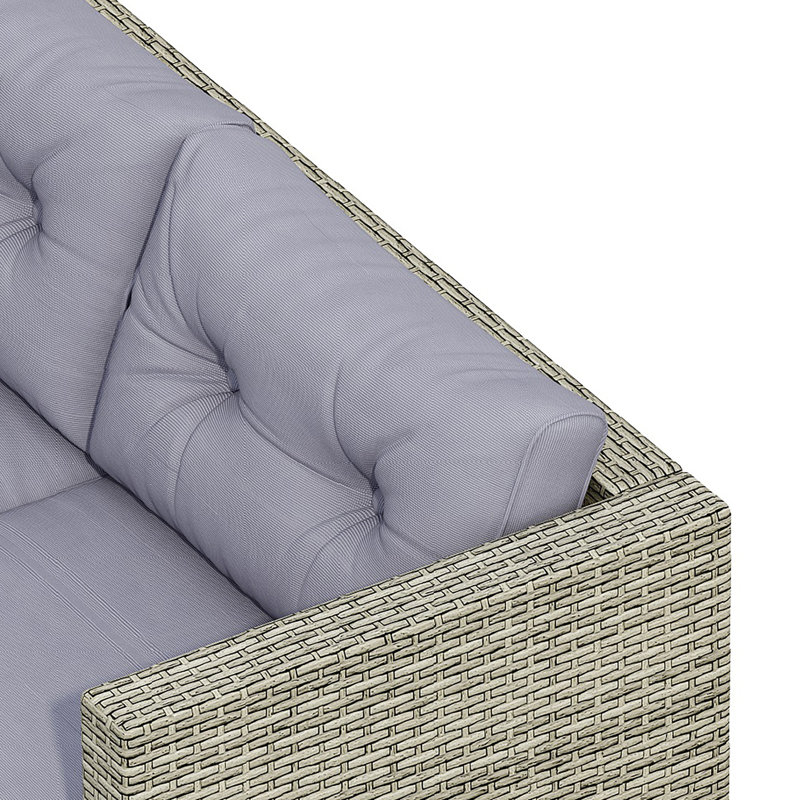 4-Person Outdoor Seating Group with Cushions, Storage Box and Table, Grey
