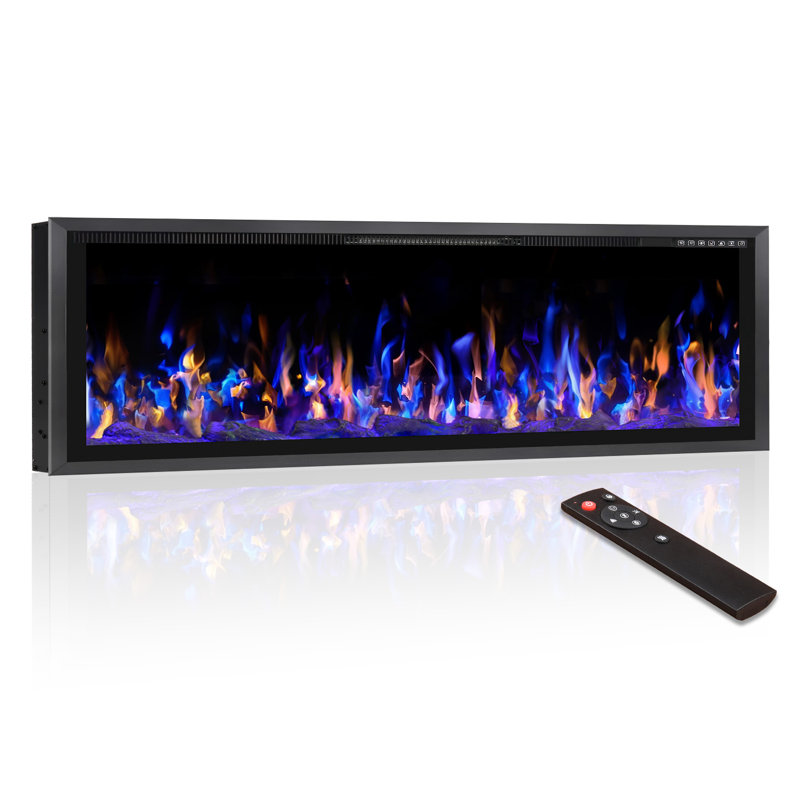 Wrought Studio™ Black Electric with BTU 5100, 18.11" H x 60" W x 4.49" D