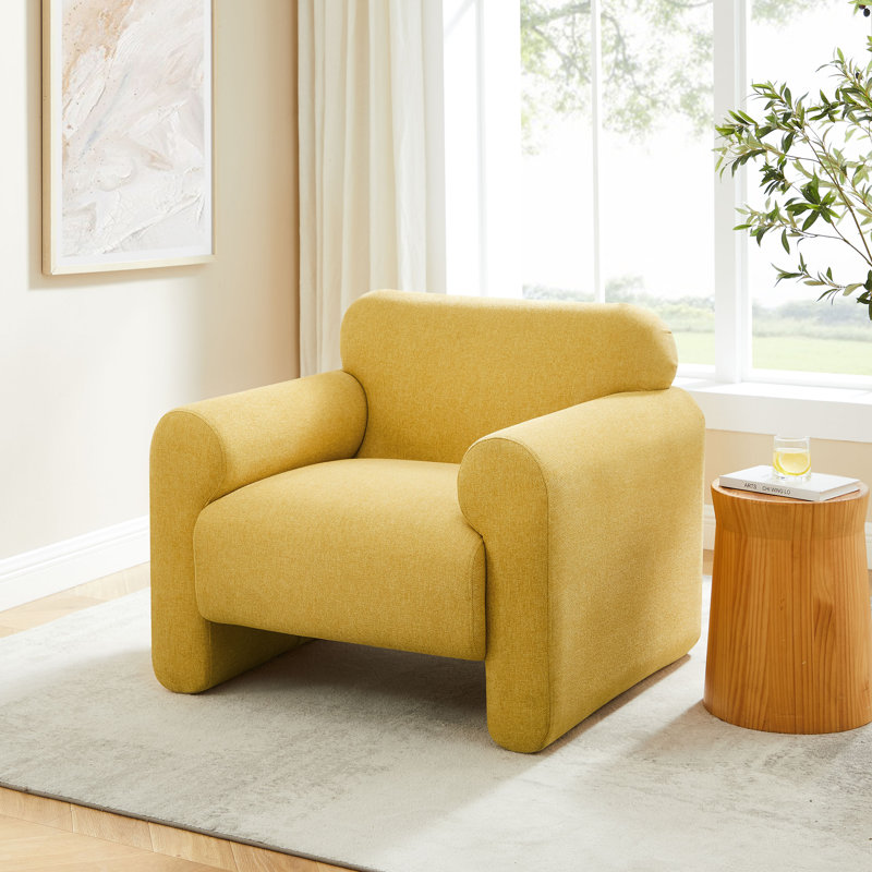 Fauteuil d'appoint rembourré 37 po Kimwana, Sergé de polyester marguerite