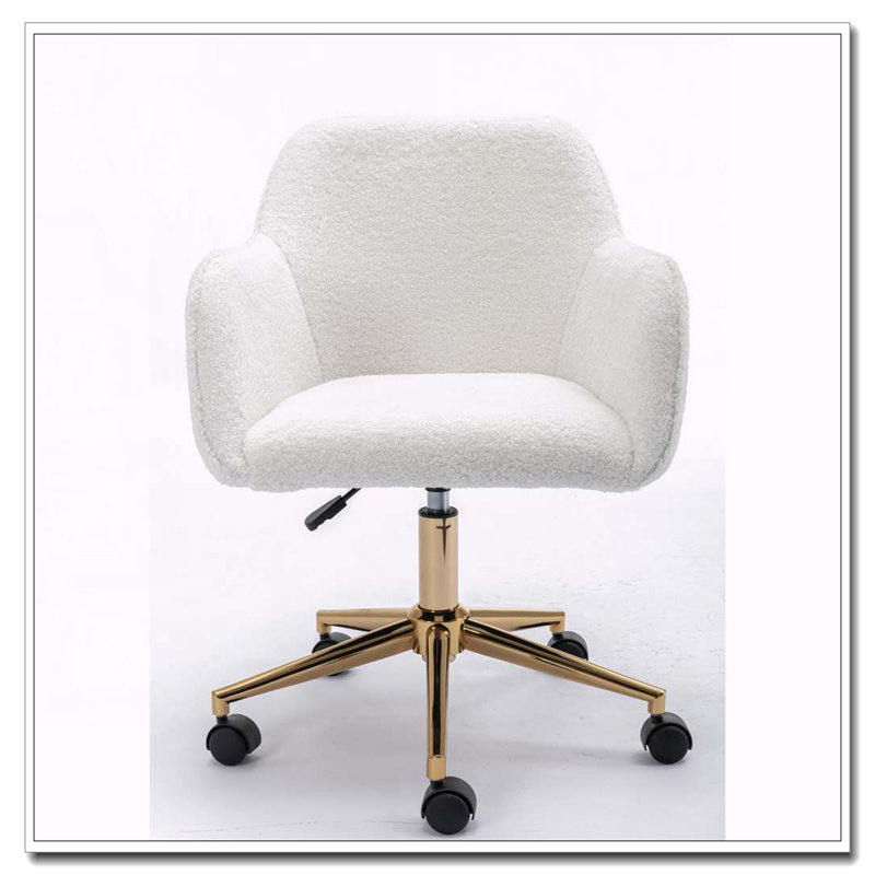 Chaise de bureau Teddy, Laine blanche Teddy