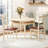 Wooden Dining Chair Set With Rubber Wood Frame Padded Seat For Kitchen-2128776706