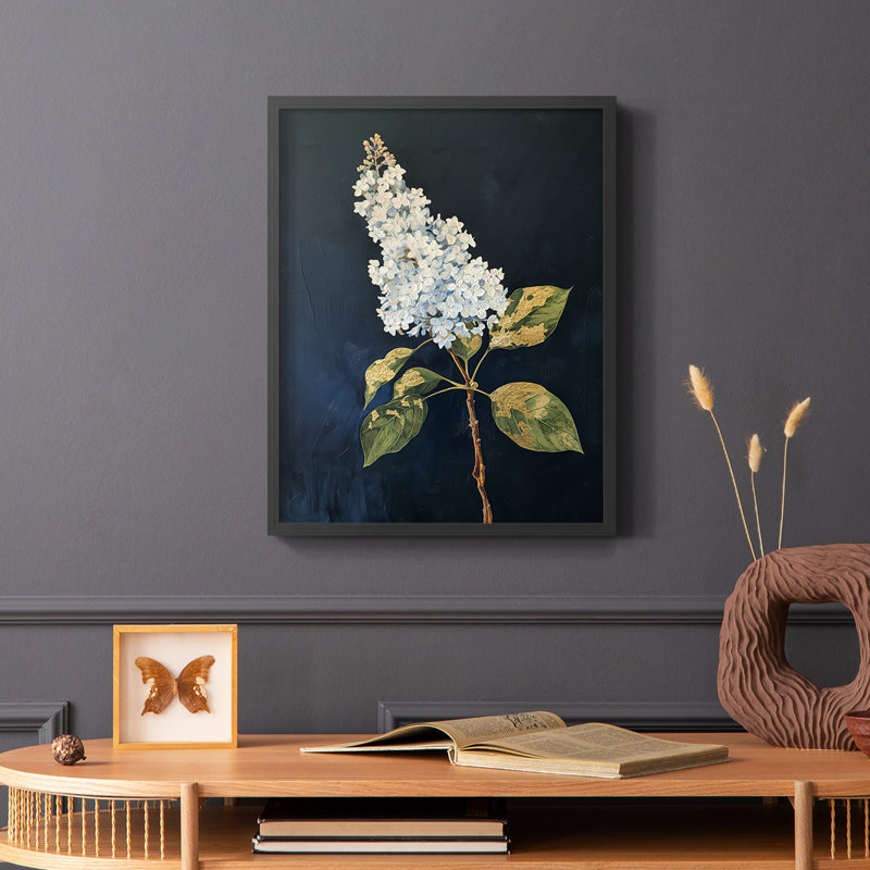 Série FLORAL CLxxvII - reproduction encadrée de qualité supérieure - prête à être accrochée - aucun clou requis, Cadre noir