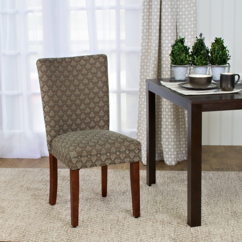 Carista Upholstered Parsons Dining Chair, Cream/Red Toile