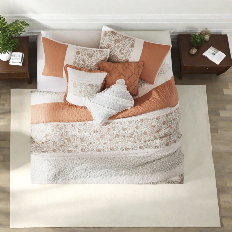 Ensemble de literie pour courtepointe en coton 6 pièces Elegant