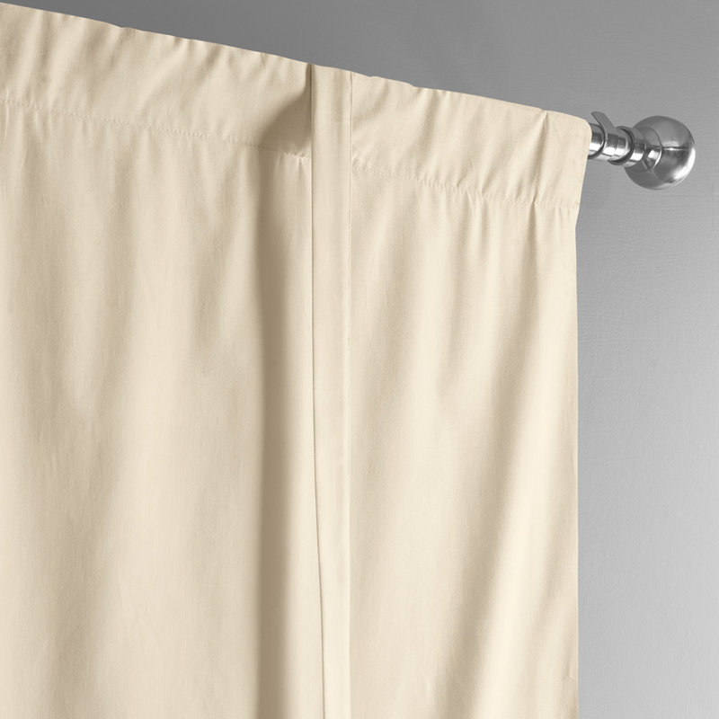 Rideau de fenêtre uni en coton uni, Crème anglaise