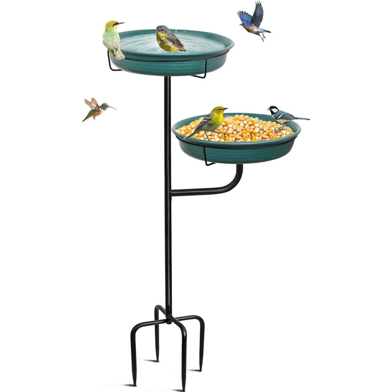 Bain d'oiseaux en métal Greth, Vert