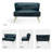 Euclid 47'' Modern Faux Leather Armless Loveseat with Channel Tufted Back-69469925
