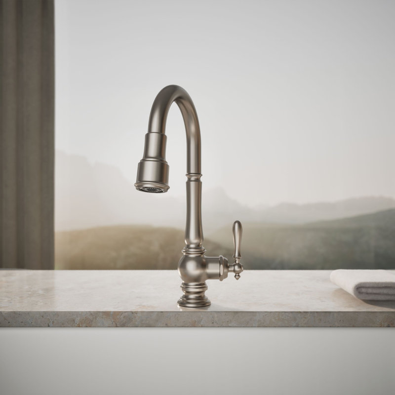 Artifacts® Pull Down Bar Faucet with Accessories, Vibrant Stainless