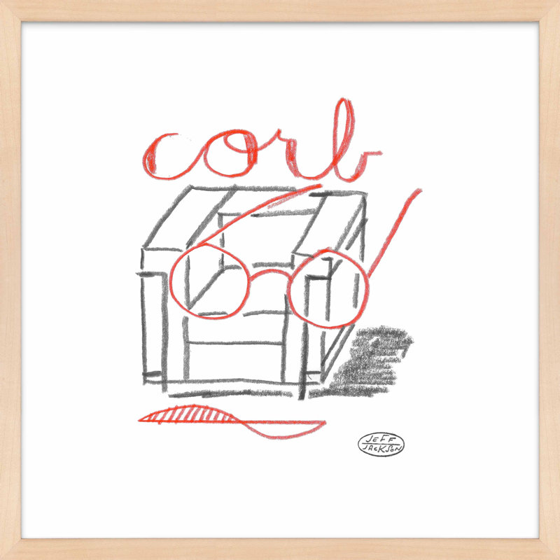 Chairs Corb Print by Jeff Jackson, Maple Single Picture Framed Paper, 10" W x 10" H