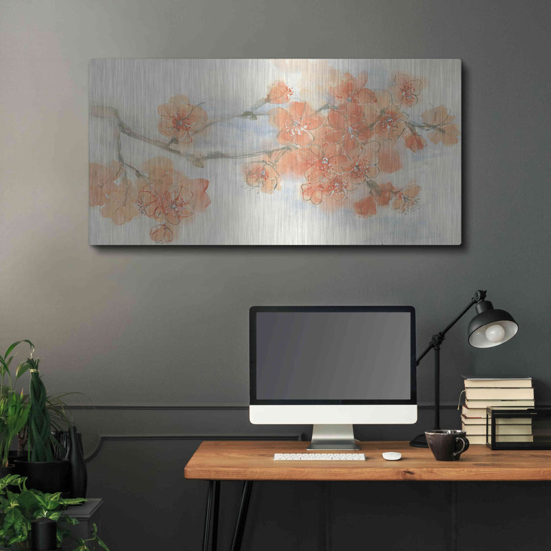 «Peach Blossom I» par Chris Paschke, H 24 po x l 48 po