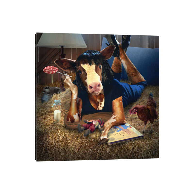 Calf Fiction by Spielsinn Design - Gallery-Wrapped Canvas Giclée on Canvas, Canvas, 30.48 cm H x 30.48 cm W