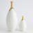 Dipped Golden Crackle/White Slender Vase-Sm