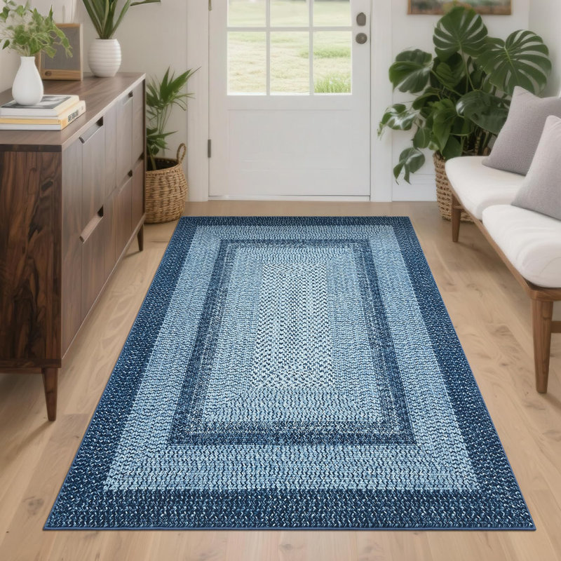  Rugs Braided Pattern on it Washable Rug 4x6 Entryway Rug Non Slip Living Room Area Rug Non Shedding Stain Resistant Carpet for Kitchen Bedroom Nursery