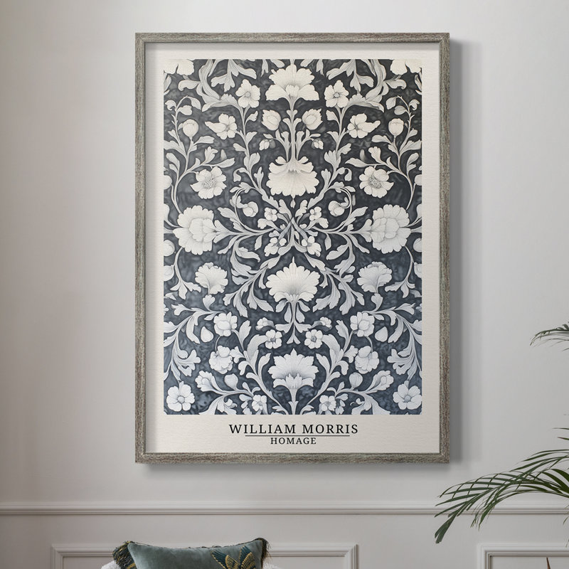 WM MORRIS Series DCXCV Framed Print - Solid Wood, 30" H x 24" W