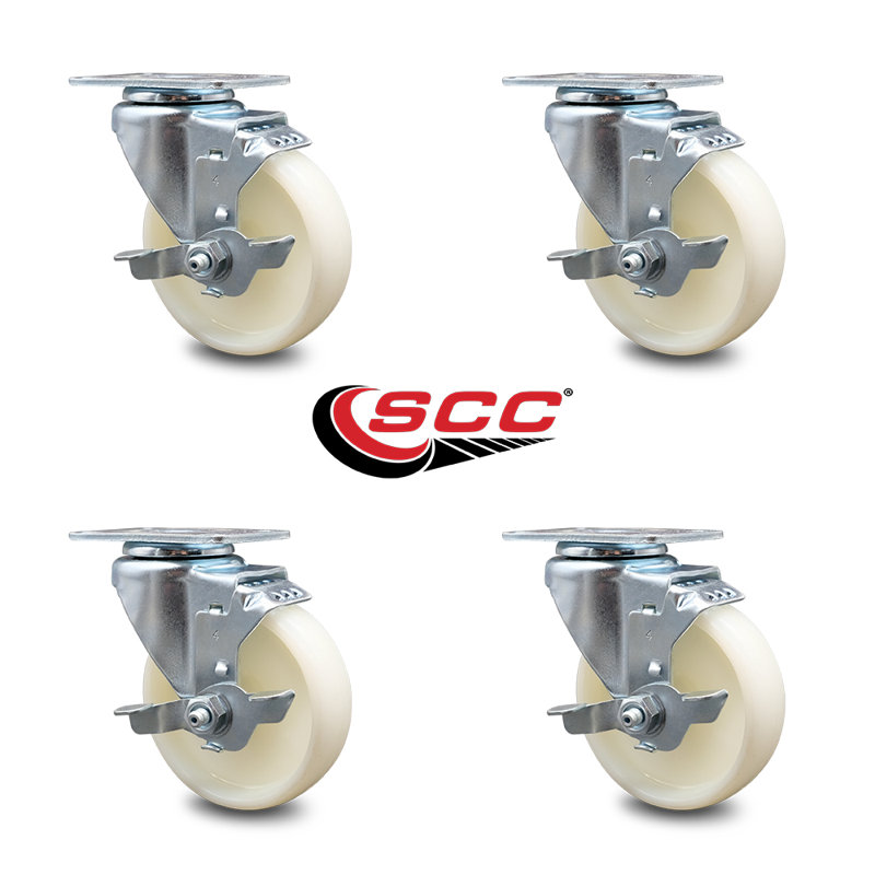 Nylon Top Plate Caster with Brake