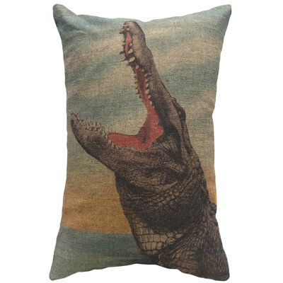  Alligator Linen Lumbar Pillow