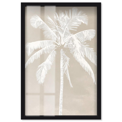 White Palm I Shadowbox Print Coastal Wall Art by Art Remedy, Black Frame, 17 x 25