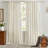 Linen blend striped privacy sheer curtains, Back Tab Rod Pocket Striped Tulle Curtains (Set of 2)-1164597131-1164597239