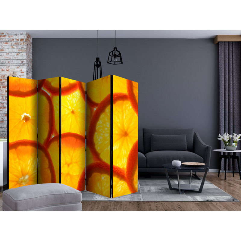 Graycelynn 225cm W x 172cm H 5 - Panel Solid Wood Folding Room Divider