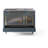 ILVE Nostalgie II Noblesse 48" Freestanding Dual Fuel Range with 5 Sealed Burners, Griddle, French Top, in Blue Grey with Brass Trim-107906289