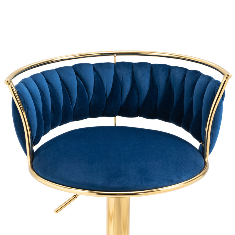 Tabouret de bar Christal, Marine, Or