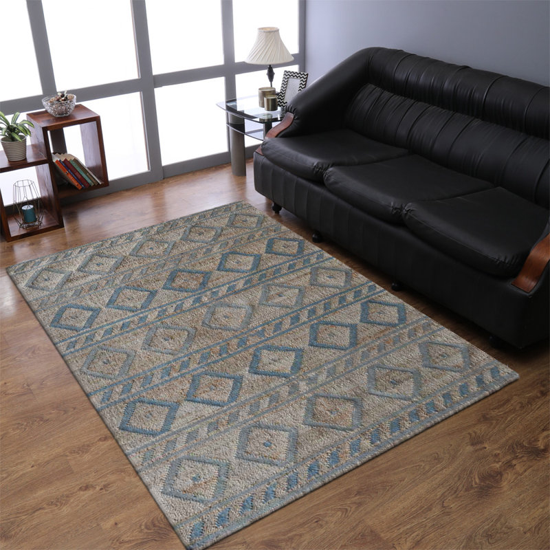 Tapis rectangulaires en jute tissé à la main et à plat Kahl Kahl, Rectangle 6 pi x 9 pi