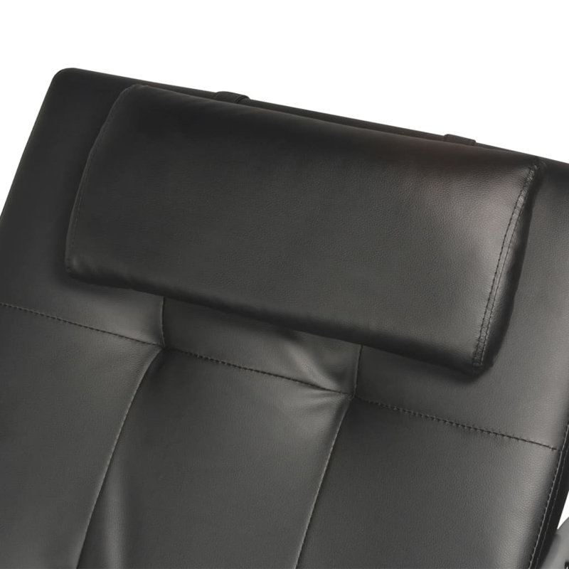 Chaise longue méridienne intérieure avec coussin en similicuir, Noir