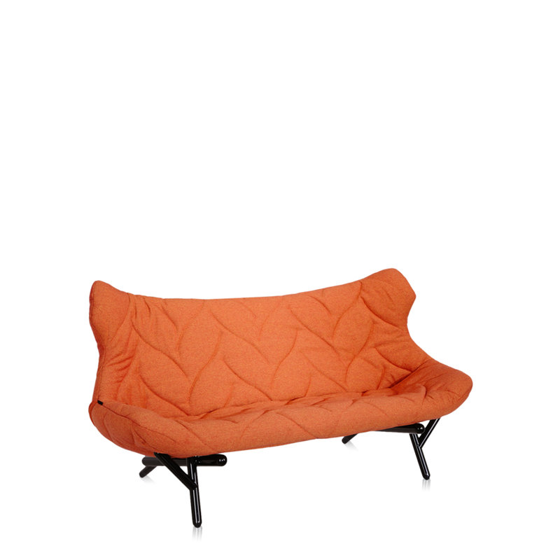 Foliage Loveseat, Orange Trevira™, Black